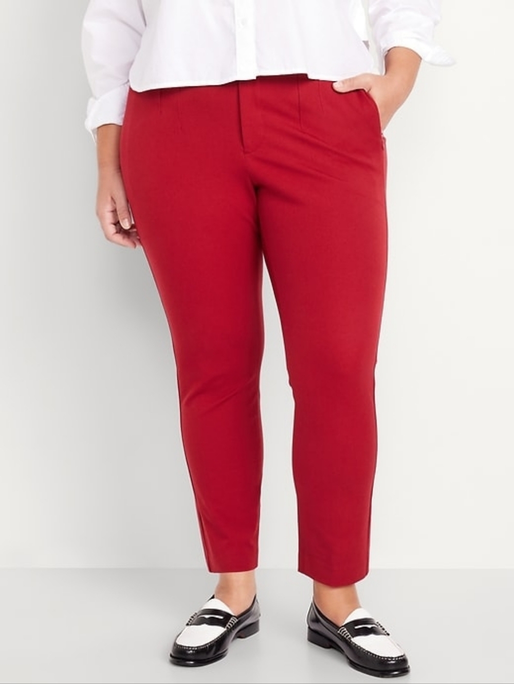 Old Navy Red High Rise Pixie Skinny Pants